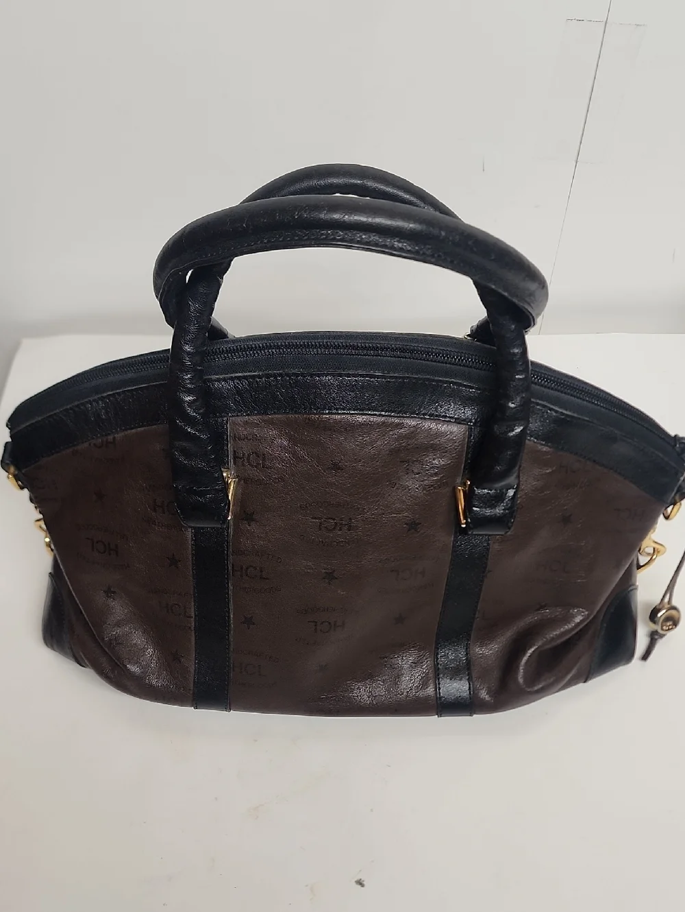Handcrafted HCL GERMANY Leathergoods Brown & Black Leather Amazing Satchel Bag